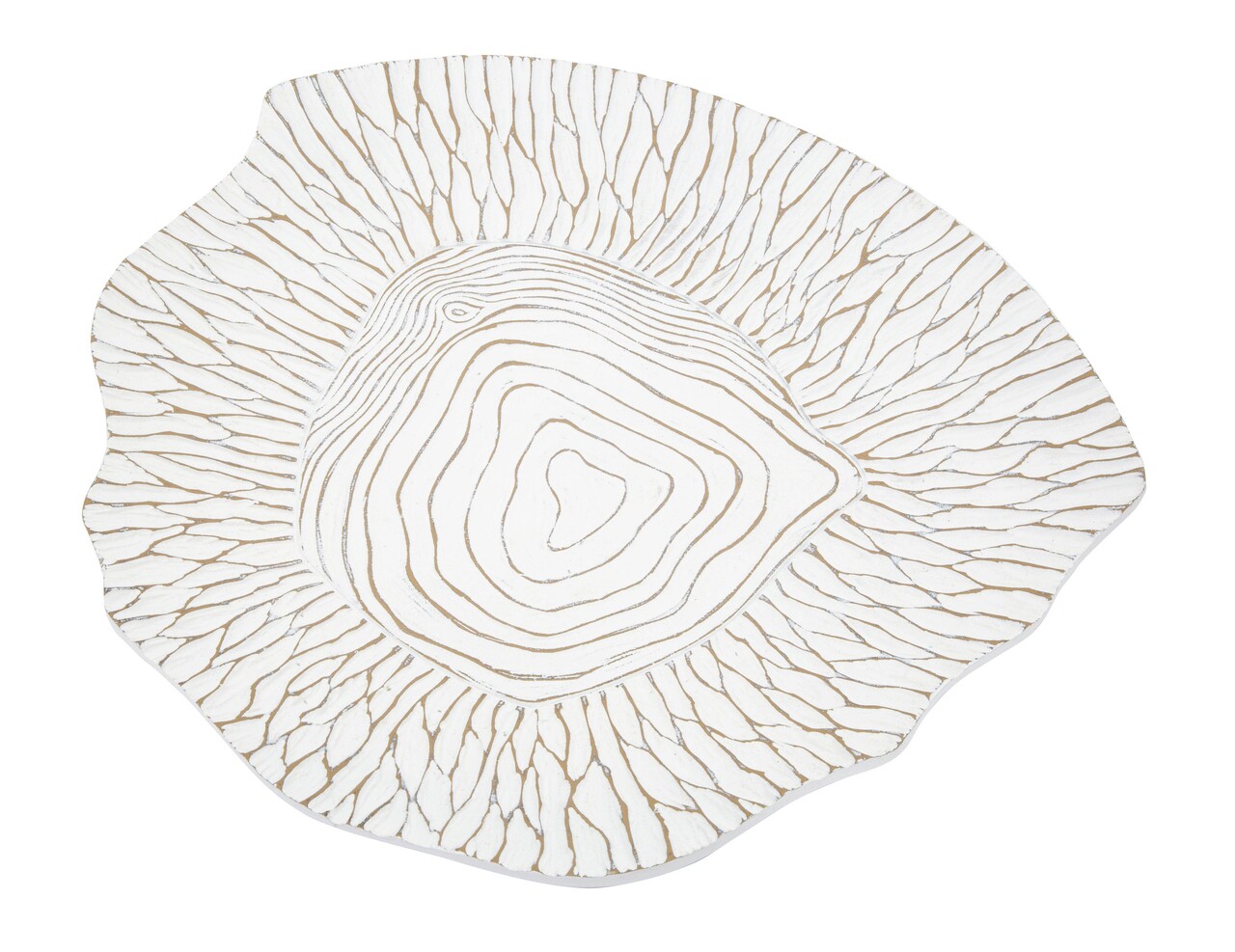 Platou decorativ, Bliss, Mauro Ferretti, 37 x 34 x 6 cm, polirasina, alb antic - imagine 6